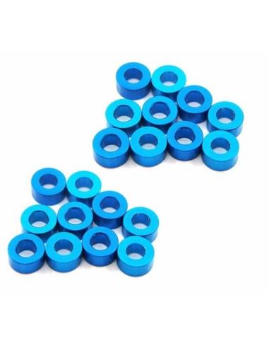 Separador aluminio M3 x 3mm Azul (20u)