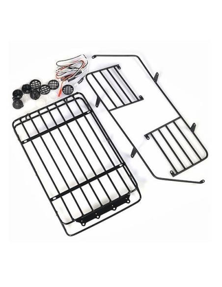 Metal Roll Cage w /Luggage Tray & White Led Light For Jeep Wrangler Body