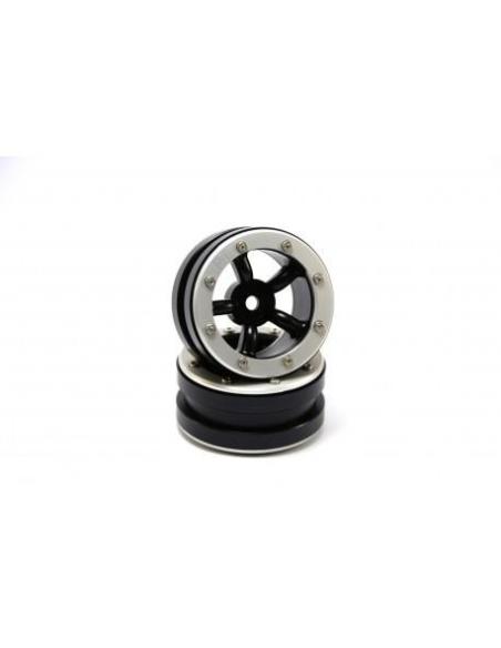Beadlock Wheels PT-Safari Black/Silver 1.9 (2 pcs) Metsafil