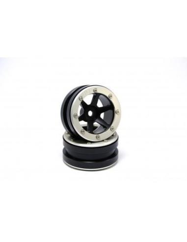 Beadlock Wheels PT-Slingshot Black/Silver 1.9 Metsafil (2u)