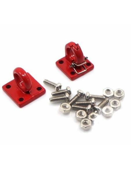 Heavy Duty Four Bolt Lunette Ring Tow Hook Red