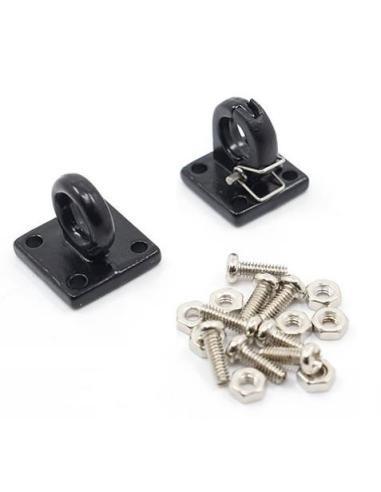 Heavy Duty Four Bolt Lunette Ring Tow Hook Black