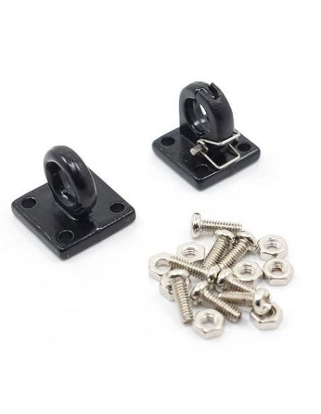 Heavy Duty Four Bolt Lunette Ring Tow Hook Black