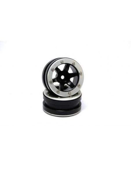 Beadlock Wheels PT-Wave Black/Silver 1.9 Metsafil