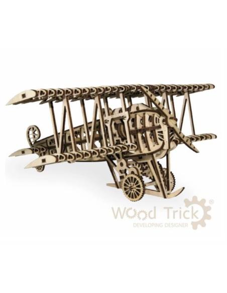 WOOD TRICK AIRPLANE BIPLANE 3D MECHANICAL MODEL