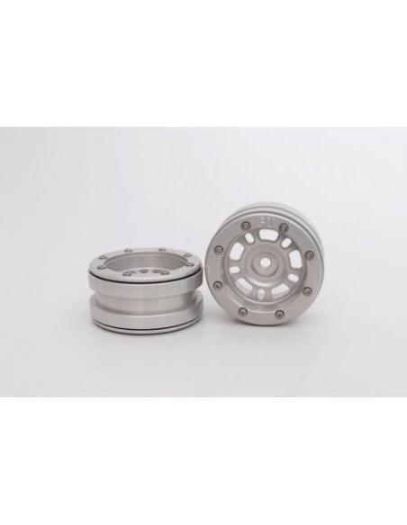 Beadlock Wheels PT- Distractor Silver/Silver 1.9 Metsafil (2u)