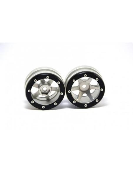 Beadlock Wheels PT-Slingshot Silver/Black 1.9 Metsafil (2u)