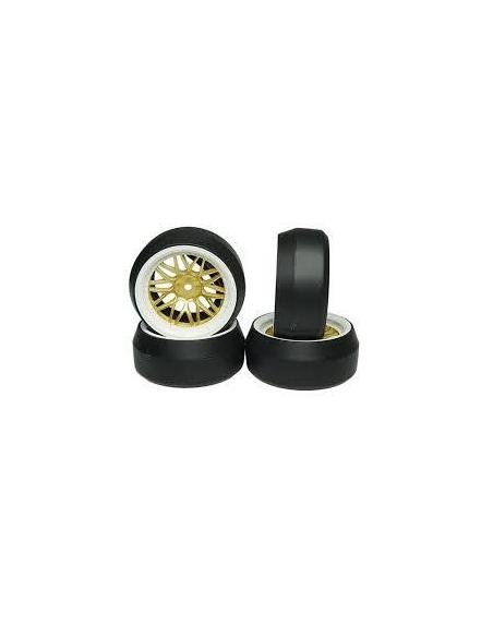 Ruedas para Drift con llanta Dorada Spoke 10 para 1/10 (4u)