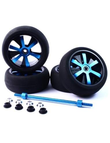 Ruedas Touring 1/10 con llanta combinada Negra y S