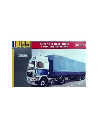 Volvo F12-20 Globe Trotter & Twin Axle Semi Trailer 1/32 Heller
