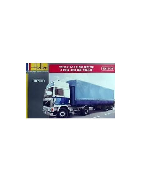 Volvo F12-20 Globe Trotter & Twin Axle Semi Trailer 1/32 Heller