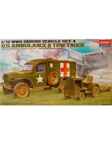 Ground vehicle series-4 U.S. Ambulance & Towing Tractor Academy 1/72