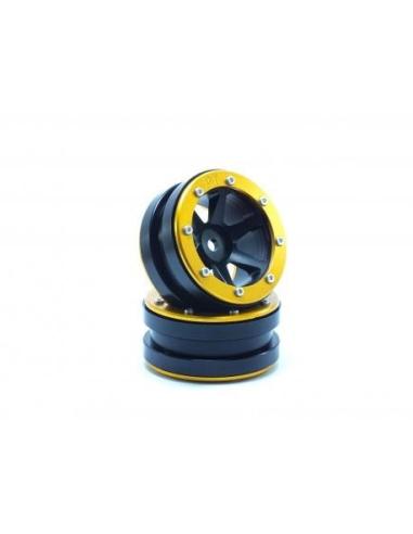 Beadlock Wheels PT-Slingshot Black/Gold 1.9 (2 pcs)