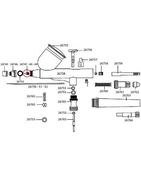 Obturador 0,2mm para Aerógrafo D-102, D-103, D-116