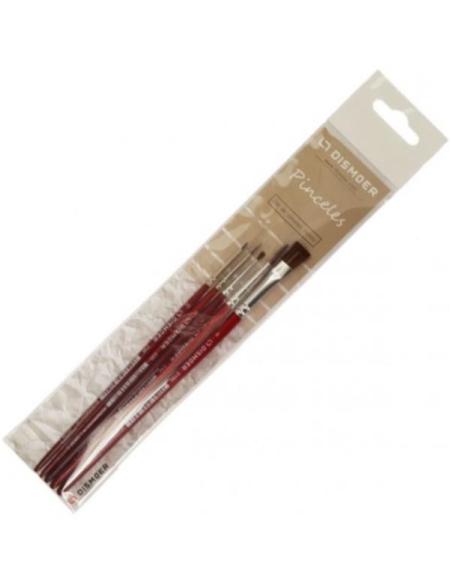 Juego de pinceles redondos y planos