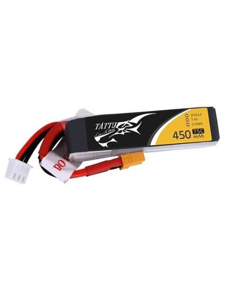 Batería LiPo GENSAce Tattu 450 mAh 7,4V 75C - Long Size Pack (XT-30)