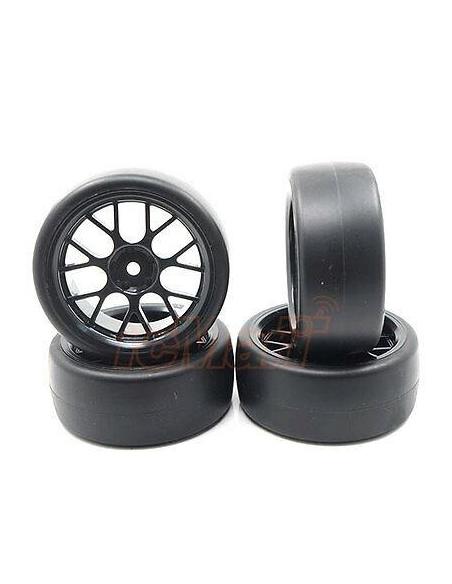 Neumáticos D CS Wheel Offset +3 Black w/Tire Yeah Racing (4u).