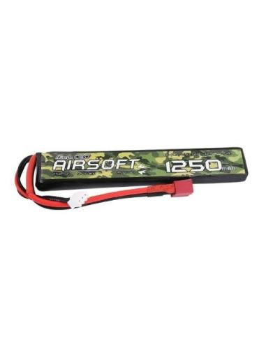 Gens ace 25/50C 1250mAh 2S1P 7.4V Airsoft Gun Lipo Battery with T Plug