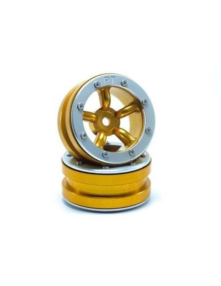 Beadlock Wheels PT-Safari Gold/Silver 1.9 (2 pcs)