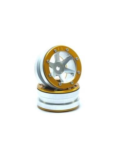 Beadlock Wheels PT-Safari Silver/Gold 1.9 (2 pcs)
