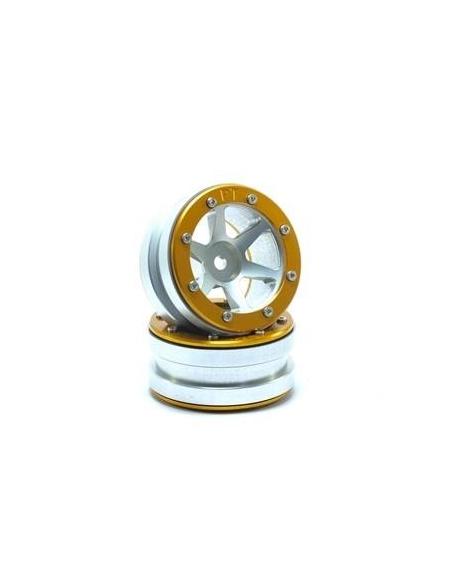 Beadlock Wheels PT-Safari Silver/Gold 1.9 (2 pcs)