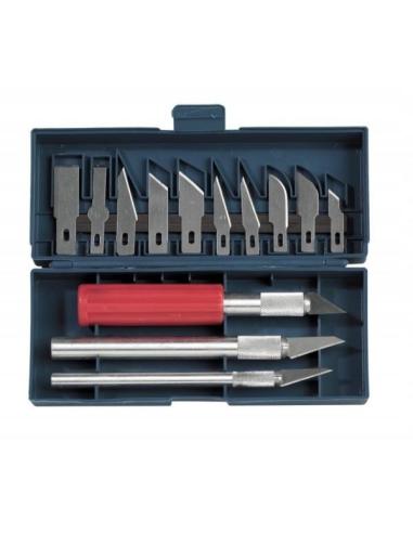 Kit cutters precisión (13 cuchillas + 3 Mangos)