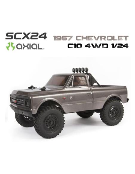 SCX24 1967 Chevrolet C10 4WD Truck Brushed RTR 1/24 - Silver (Plata)