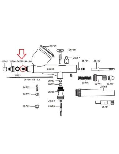 Obturador 0,3mm para aerógrafo D-102, D-103 y D-116