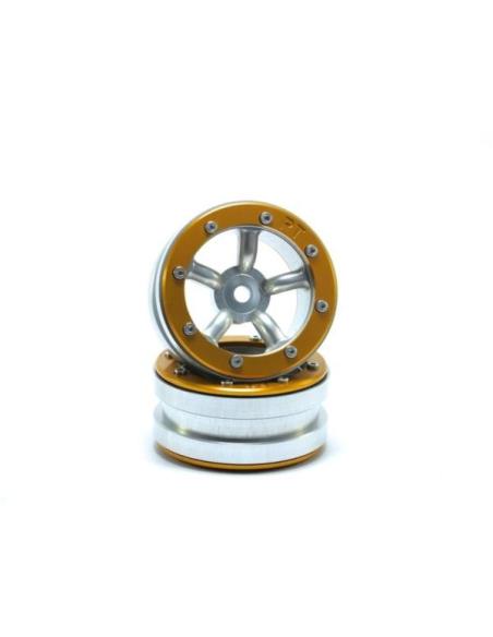 Beadlock Wheels PT-Safari Silver/Gold 1.9 (2 pcs)