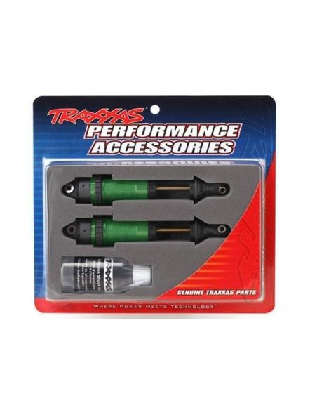 Shocks, GTR xx-long green-anodized, PTFEcoated bodies with TiN shafts