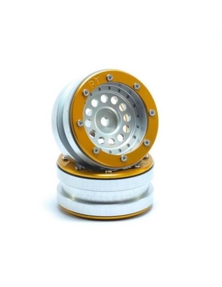 Beadlock Wheels PT-Bullet Silver/Gold 1.9 Metsafi