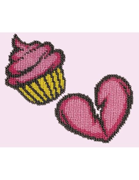 Set Para Bordar Con Perlas - CUPCAKE HEART - Miniart