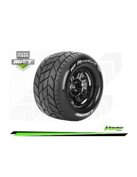 Louise RC MFT MT-ROCKET 1/8 Monster Truck Sport Black Chrome 3.8 Bead Style Wheels - 1/2-Offset - Hex 17mm