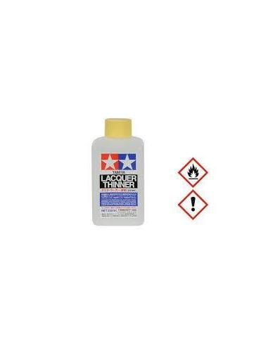 Disovente Tamiya Lacquer Thinner de tipo en envase de 250 ml.