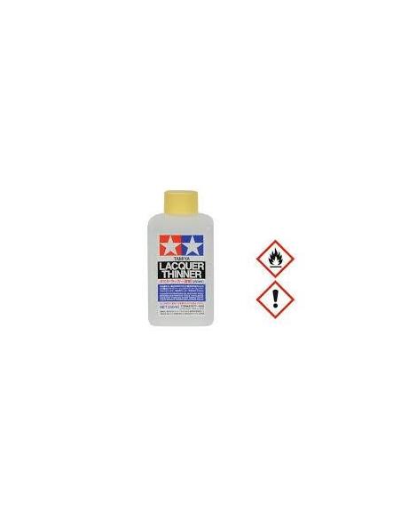 Disovente Tamiya Lacquer Thinner de tipo en envase de 250 ml.