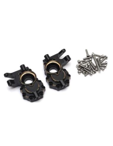 Brass Inner Front Portal Housing / Front Steering Knuckle Set -Black for (TRX-4) 2pcs/set