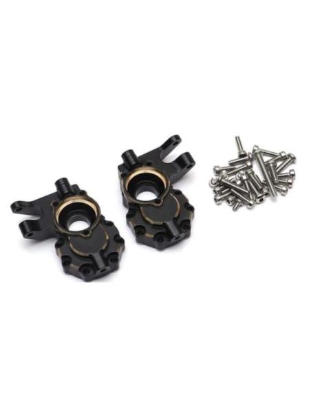 Brass Inner Front Portal Housing / Front Steering Knuckle Set -Black for (TRX-4) 2pcs/set