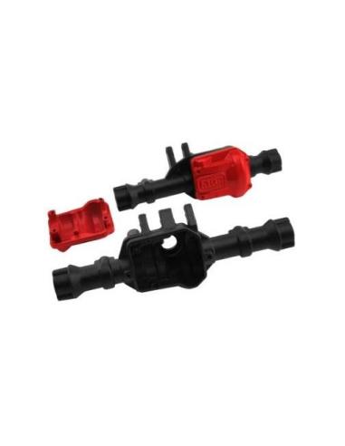 Alloy Front and Rear Axle Housing Black with Red Cover for TRX-4