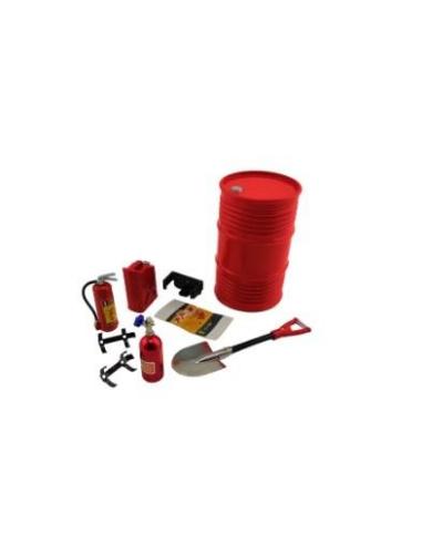 Oil Tank Extinguisher Nos Bottle Shovel Set for 1/10 RC Crawler