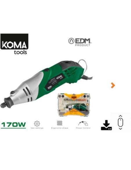 MINI HERRAMIENTA MULTIUSOS ROTATIVA DE POTENCIA 170W CON ACCESORIOS KOMA TOOLS EDM