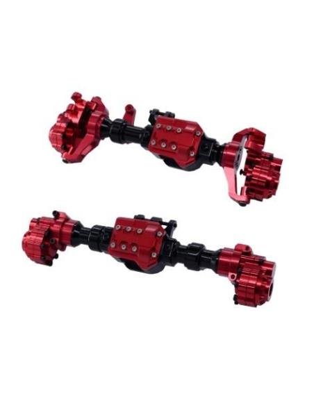 Aluminum Alloy Front Axle and Rear Axle for 1/10 TRX4 RC Crawler Car (Red)