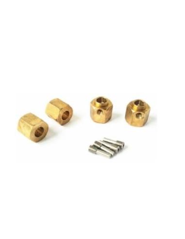 Brass Wheel Hex A Dap for Exntension 12x10mm 4pcs