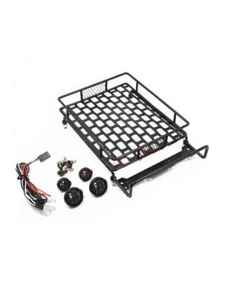 Roof Luggage Rack with LED Light Bar for 1/10.