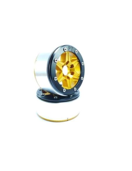 Beadlock Wheels SIXSTAR PT-GEAR GOLD/BLACK 1.9 Metsafil (2)