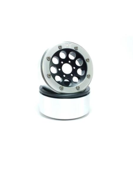 Beadlock Wheels PT-GUN BLACK/SILVER 1.9 (2)