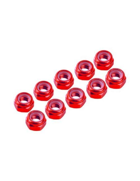 Tuerca Autoblocante Aluminio Roja M3 (10u.)