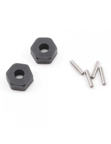 Wheel hubs, hex (2)/ stub axle pins (2)