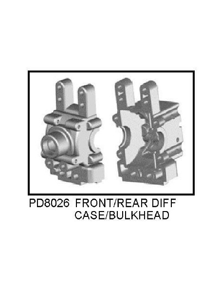 PD8026 Front and Rear diff case bulkhead (caja diferencial)