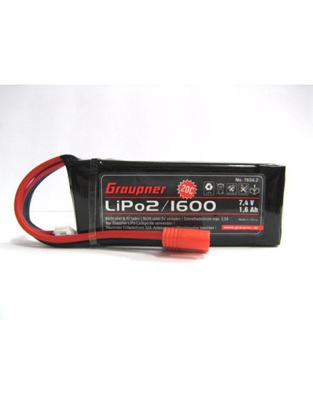 Batería Lipo V-MAXX 2/1600 7.4v 1,6Ah 20C de Graupner
