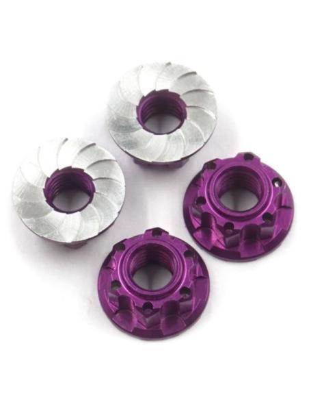 4mm Aluminium Wheel Flange Lock Nut 4pcs For RC Car Purple (4pcs).